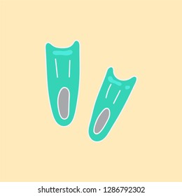 flippers vector. hand drawn icon. swim dive tools illustration. editable stroke.