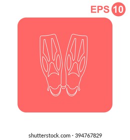 Flippers vector icon. 