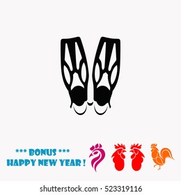 Flippers vector icon