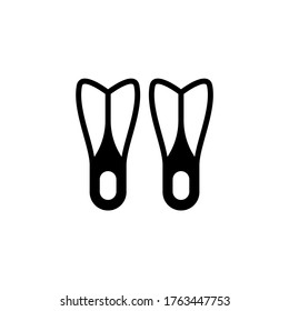 Flippers vector icon in black flat glyph, filled style isolated on white background