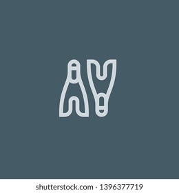 Flippers vector icon. Flippers concept stroke symbol design. Thin graphic elements vector illustration, outline pattern for your web site design, logo, UI. EPS 10.