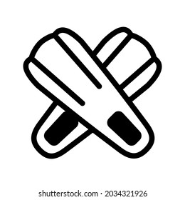 Flippers vector icon. Diving illustration sign. Dive symbol or logo.