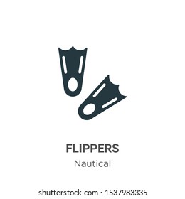 Flippers vector icon on white background. Flat vector flippers icon symbol sign from modern nautical collection for mobile concept and web apps design.