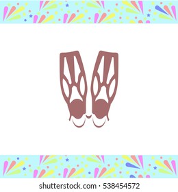 Flippers vector icon on white background. Isolated illustration. Business picture.