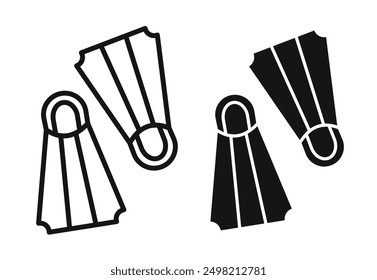 flippers vector iconicon vector collection in outlined and solid style