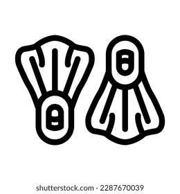 Flippers Vector Line Icon Design