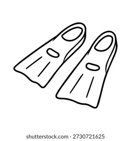 Flippers vector line icon on a white background.
Vector line icon on a white background