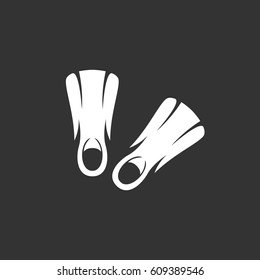 Flippers vector logo illustration isolated sign symbol. Icon pictogram for web graphics
