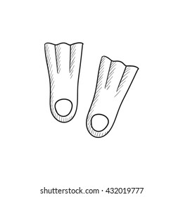 Flippers vector sketch icon isolated on background. Hand drawn Flippers icon. Flippers sketch icon for infographic, website or app.
