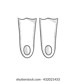 Flippers vector sketch icon isolated on background. Hand drawn Flippers icon. Flippers sketch icon for infographic, website or app.