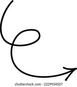 Flipping arrow doodle. Hand drawn stroke symbol