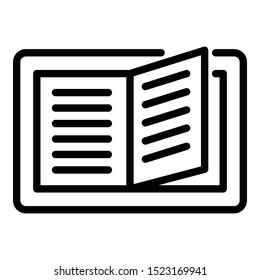 Flipping electronic book icon. Outline flipping electronic book vector icon for web design isolated on white background