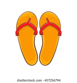 Flips flops icon in cartoon style isolated on white background. Summer shoes symbol