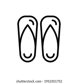 flips flops outline icon vector illustration, summer season logo design template inspiration