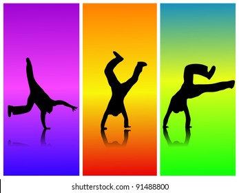 Flips on a colorful background.