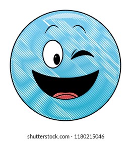 Flirt eye chat emoticon scribble