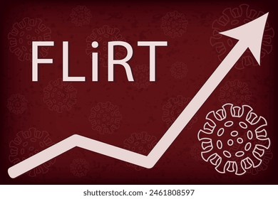 FLiRT is a family of COVID-19 variants characterized by increased transmissibility and potential immune evasion, including kp.2 and kp.1.1. White text on dark red background.