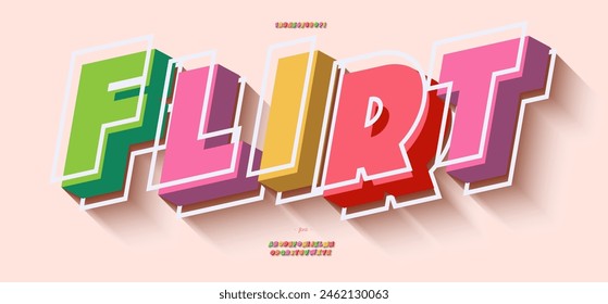 Flirt font 3d bold line style