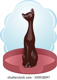 Flirtatious cat tray.