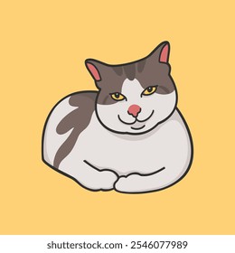 Flirting Cat Meme Sticker T-shirt Vector Cute Illustration