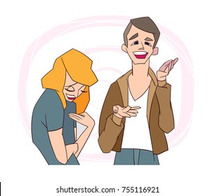 flirting concept vector illustration girl guy