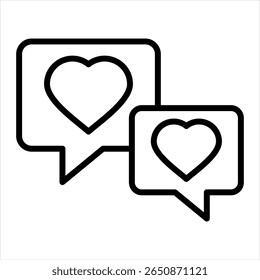 Flirting Características um bate-papo Bolha com símbolo de coração