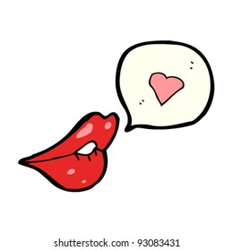 flirting lips cartoon
