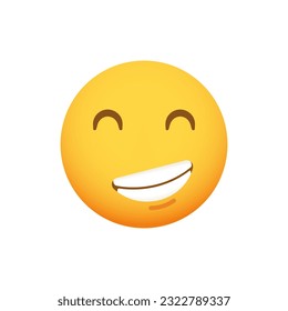 Flirt oder stolzes Emotiksymbol. Vektor gute Laune Emoji Smiley