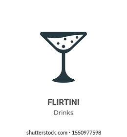 Flirtini vector icon on white background. Flat vector flirtini icon symbol sign from modern drinks collection for mobile concept and web apps design.