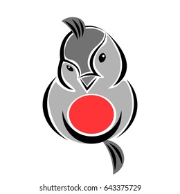 Flirty Fluffy Bullfinch Winter Bird Element