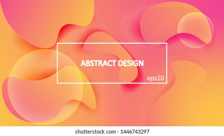 Fliud  red and orange geometric cover design. Trendy  futuristic gradient shapes background. Abstract modern liquid wallpaper for banner or magazines.