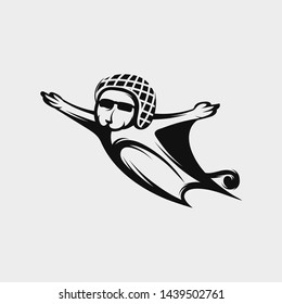 fliying squirrel logo design, hand drawing