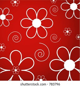 Fllowers and swirls - vector