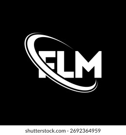 Logotipo de FLM. Carta FLM. Diseño de logo de carta FLM. Logotipo de FLM enlazado con el círculo y el logotipo del monograma en mayúscula. TIPOGRAFÍA FLM para tecnología, negocio y marca inmobiliaria.