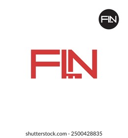Diseño de monograma de letra de logotipo FLN