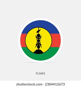 FLNKS round flag icon with shadow.