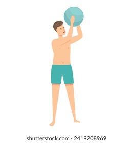 Float ball boy icon cartoon vector. Recreation party. Dive sea party