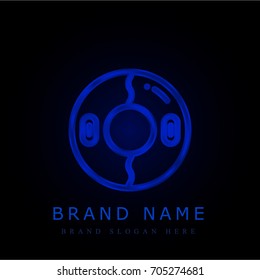 Float blue chromium metallic logo