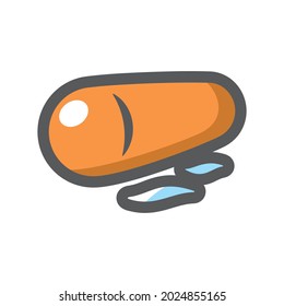 Float Buoy orange Vector icon Cartoon illustration