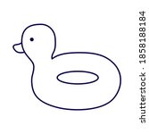 float ducky beach line style icon vector illustration design