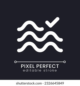 Float effect applying pixel perfect white linear ui icon for dark theme. Added video transition. Camera movement. Vector line pictogram. Isolated user interface symbol for night mode. Editable stroke