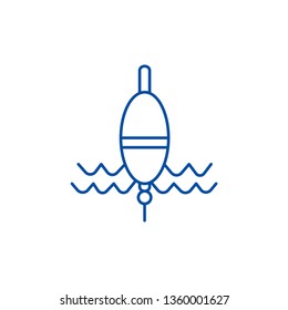Float fishing line icon concept. Float fishing flat  vector symbol, sign, outline illustration.