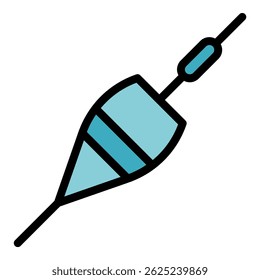 Float fishing tool icon. Outline float fishing tool vector icon color flat isolated