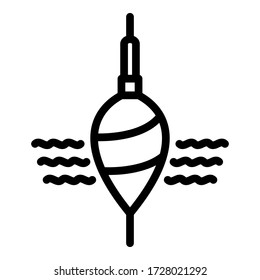 Float fishing water icon. Outline float fishing water vector icon for web design isolated on white background