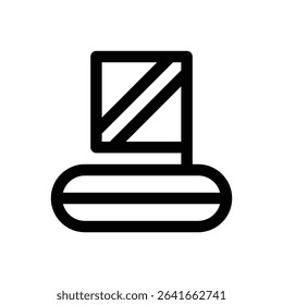 Float and flag. Editable stroke vector icon.