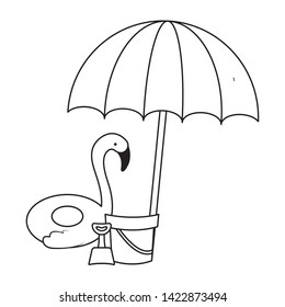 float flemish with umbrella and bucket
