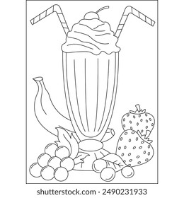 float food dish coloring book page for kids or grown adults coloring book mindful relaxation activity