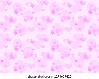 Float hearts on pink background