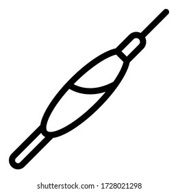 Float hook icon. Outline float hook vector icon for web design isolated on white background