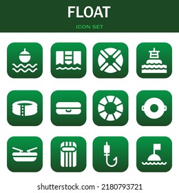 float icon set. Vector  illustrations related with Float, Pool and Lifebuoy